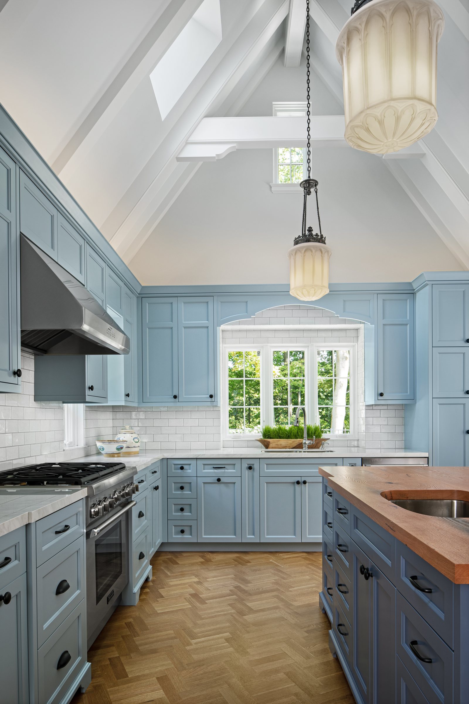 Custom kitchen at the English Tudor renovation
