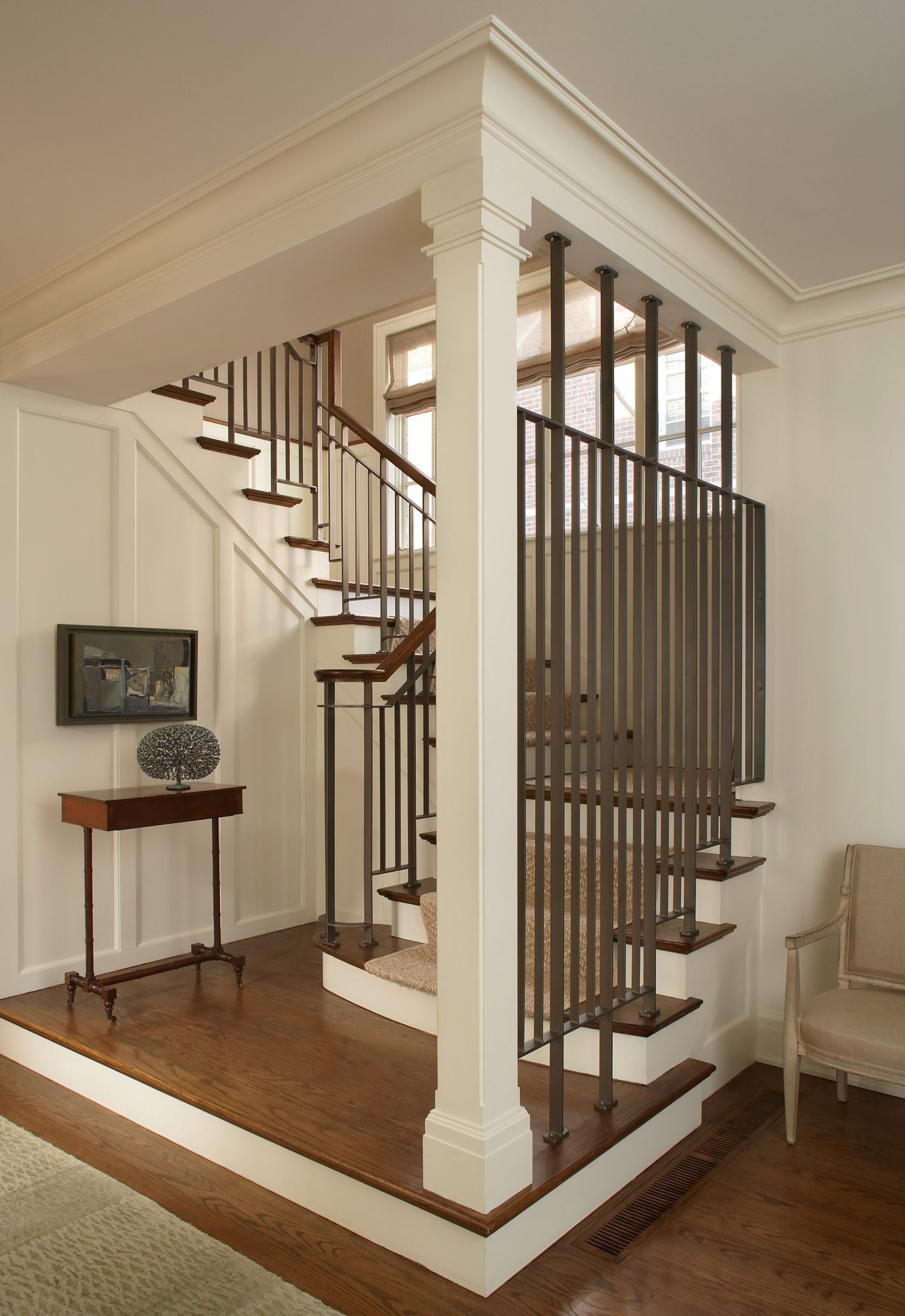 Archive 054: a stair hall with slender iron balusters