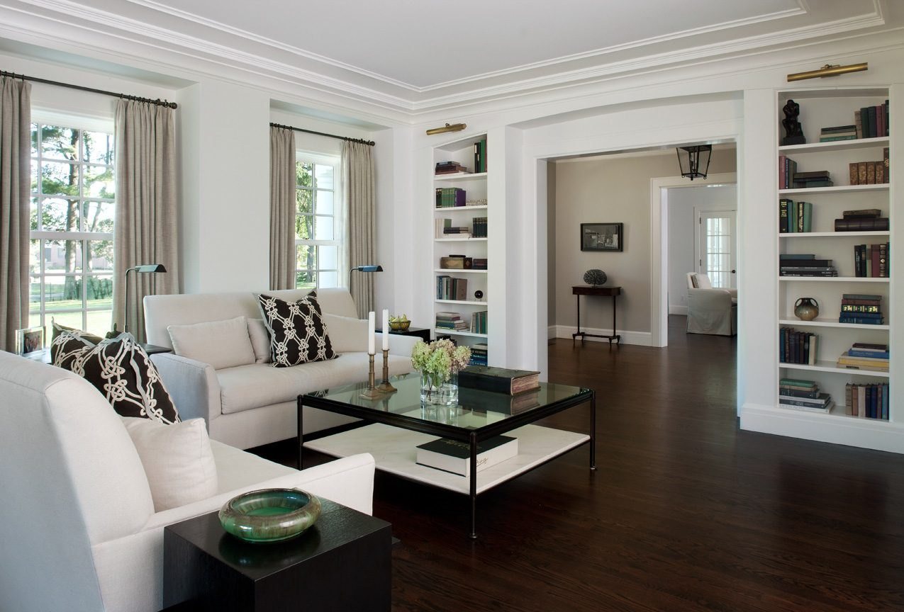 Archive 088: a living room with built-in bookcases, from a renovation
