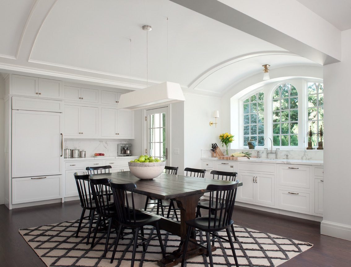 Archive 090: a white kitchen under a barrel-vaulted ceiling
